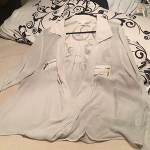 Cross body sheer top